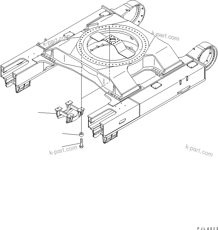 Komatsu parts book diagram for PC1250SP-8 S/N 30001-30157 (ecot3, For SP): TRACK FRAME (FINAL ROLLER GUARD) (R.H.)(#30001-)