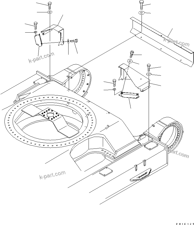 Komatsu parts book diagram for PC1250SP-8 S/N 30001-30157 (ecot3, For SP): TRAVEL PIPING COVER(#30001-)