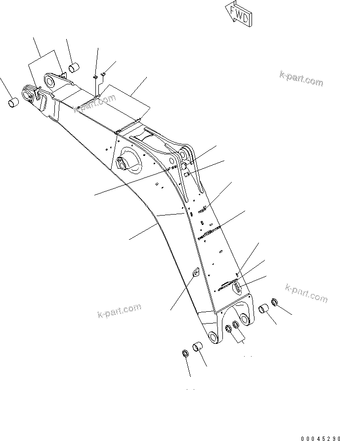 Komatsu parts book diagram for PC1250SP-8 S/N 30001-30157 (ecot3, For SP): BOOM (7.8M) (FOR BACKHOE)(#30001-)
