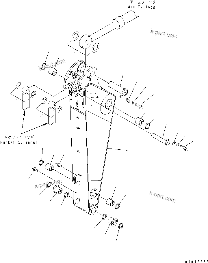 Komatsu parts book diagram for PC1250SP-8 S/N 30001-30157 (ecot3, For SP): ARM (3.4M) (FOR BACKHOE) (SE)(#30001-)