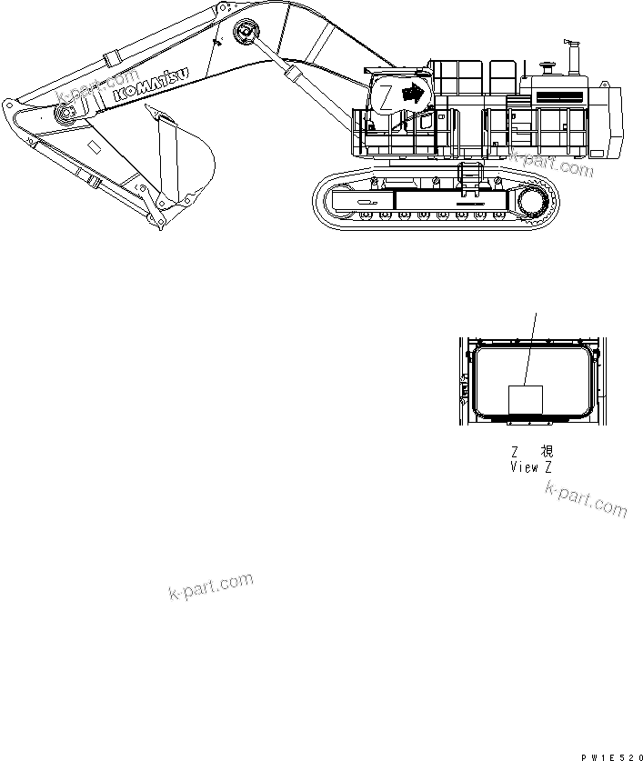 Komatsu parts book diagram for PC1250SP-8 S/N 30001-30157 (ecot3, For SP): LIFTING CAPACITY PLATE (ENGLISH) (SP)(#30001-)