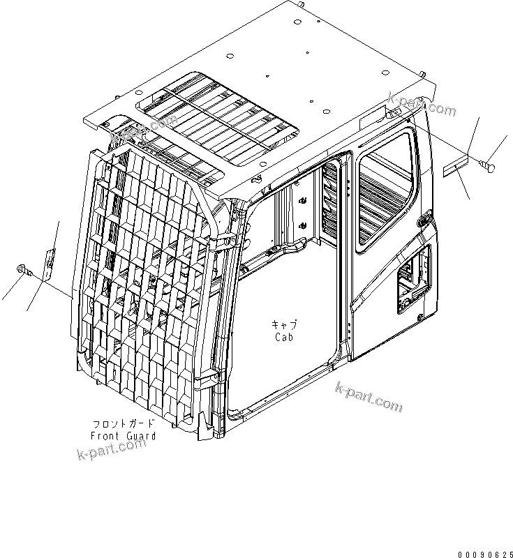 Komatsu parts book diagram for PC1250SP-8 S/N 30001-30157 (ecot3, For SP): CAUTION PLATE (FOR LV2 GUARD) (FRONT FULL GUARD AND TOP GUARD) (TURKISH)(#30001-)