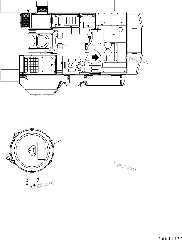 Komatsu parts book diagram for PC1250SP-8 S/N 30001-30157 (ecot3, For SP): PLATE (AIR CLEANER ? DOUBLE ELEMENT) (ITALIAN)(#30001-)
