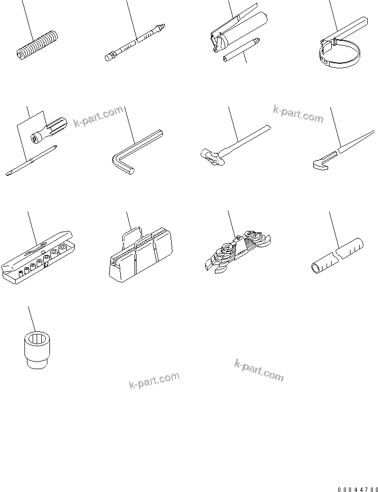 Komatsu parts book diagram for PC1250SP-8 S/N 30001-30157 (ecot3, For SP): TOOL(#30001-30004)