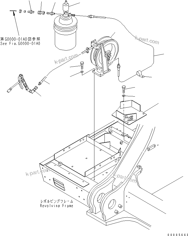 Komatsu parts book diagram for PC1250SP-8 S/N 30001-30157 (ecot3, For SP): GREASE PUMP(#30001-)