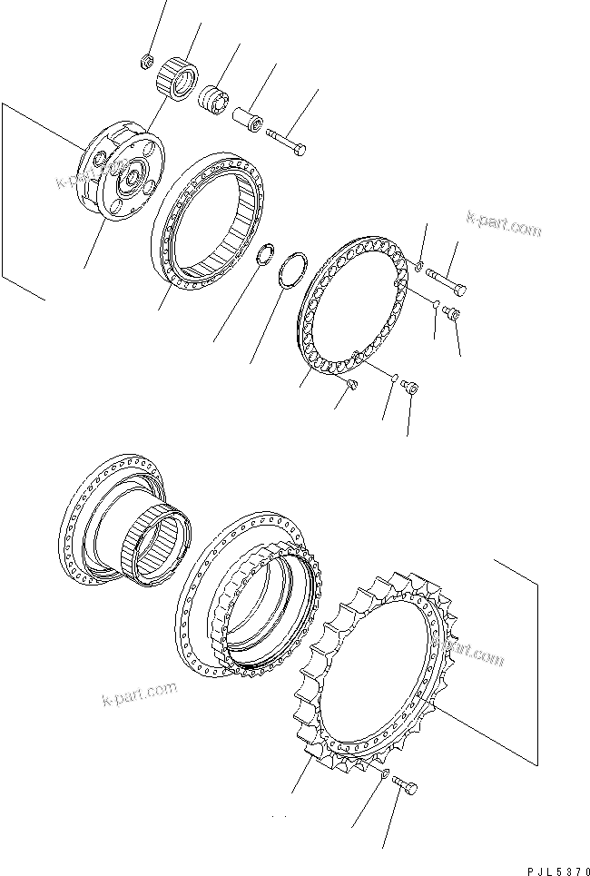 Komatsu parts book diagram for PC1250SP-8 S/N 30001-30157 (ecot3, For SP): FINAL DRIVE (3RD CARRIER AND SPROCKET) (SUPPLY ONLY)(#30001-)