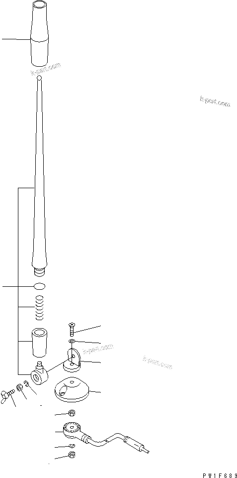 Komatsu parts book diagram for PC1250SP-8 S/N 30001-30157 (ecot3, For SP): RUBBER ANTENNA(#30001-30107)