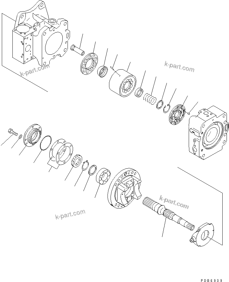Komatsu parts book diagram for PC1250SP-8 S/N 30001-30157 (ecot3, For SP): MAIN PUMP (2/16) (N0.1 PUMP)(#30001-)