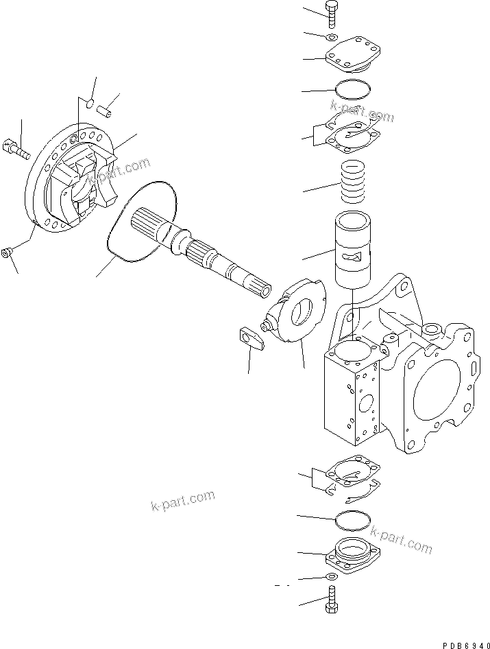 Komatsu parts book diagram for PC1250SP-8 S/N 30001-30157 (ecot3, For SP): MAIN PUMP (3/16) (N0.1 PUMP)(#30001-)