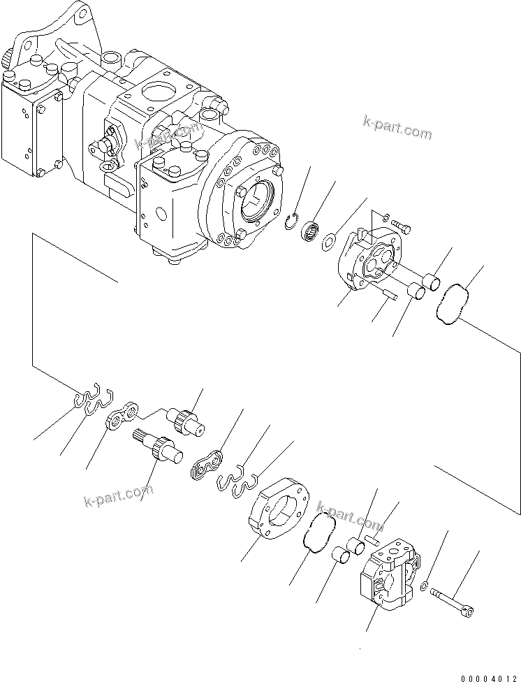 Komatsu parts book diagram for PC1250SP-8 S/N 30001-30157 (ecot3, For SP): MAIN PUMP (16/16) (N0.1 PUMP)(#30001-)