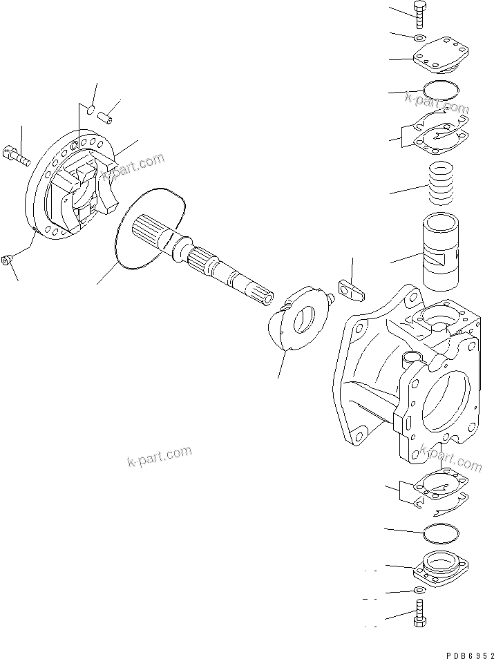 Komatsu parts book diagram for PC1250SP-8 S/N 30001-30157 (ecot3, For SP): MAIN PUMP (3/11) (N0.2 PUMP)(#30001-)