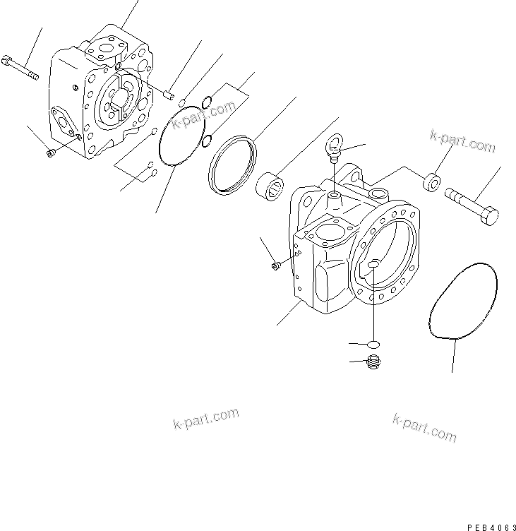 Komatsu parts book diagram for PC1250SP-8 S/N 30001-30157 (ecot3, For SP): MAIN PUMP (6/16) (N0.3 PUMP)(#30001-)