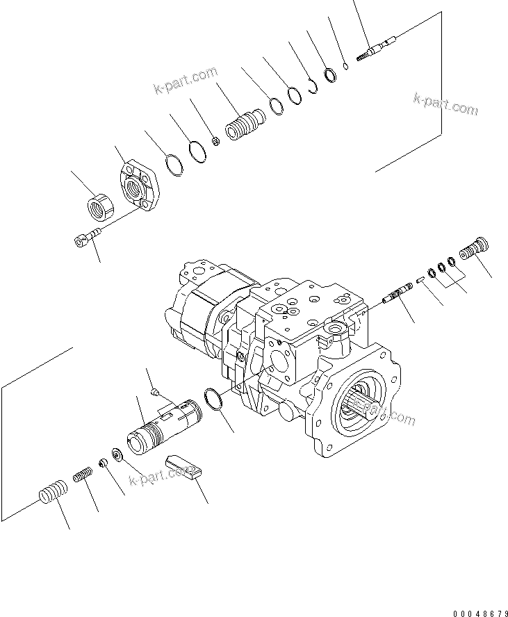 Komatsu parts book diagram for PC1250SP-8 S/N 30001-30157 (ecot3, For SP): GEAR PUMP (4/7)(#30001-)