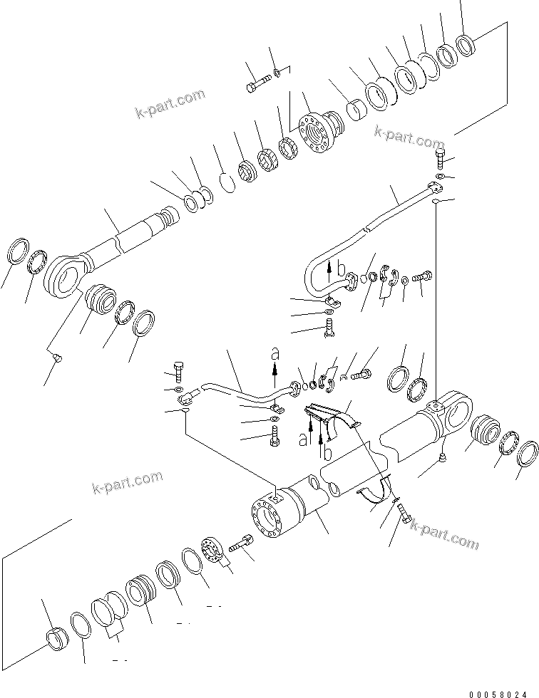 Komatsu parts book diagram for PC1250SP-8 S/N 30001-30157 (ecot3, For SP): BOOM CYLINDER (FOR BACKHOE)(#30015-)
