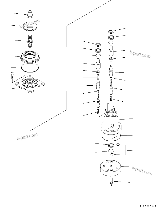 Komatsu parts book diagram for PC1250SP-8 S/N 30001-30157 (ecot3, For SP): PPC VALVE (FOR WORK EQUIPMENT)(#30001-)