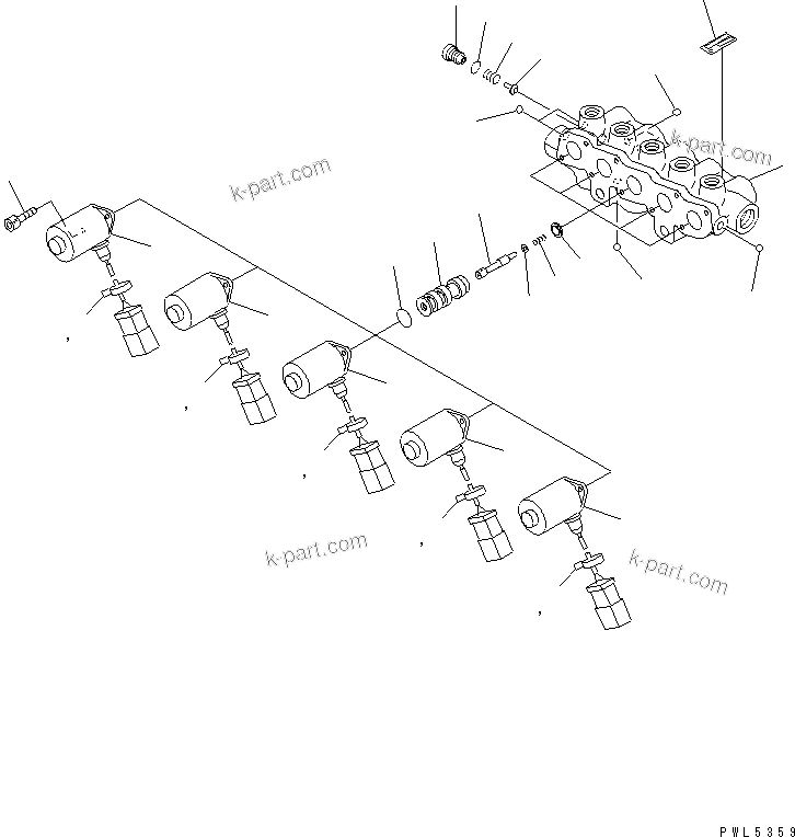 Komatsu parts book diagram for PC1250SP-8 S/N 30001-30157 (ecot3, For SP): SOLENOID VALVE (INNER PARTS)(#30001-)