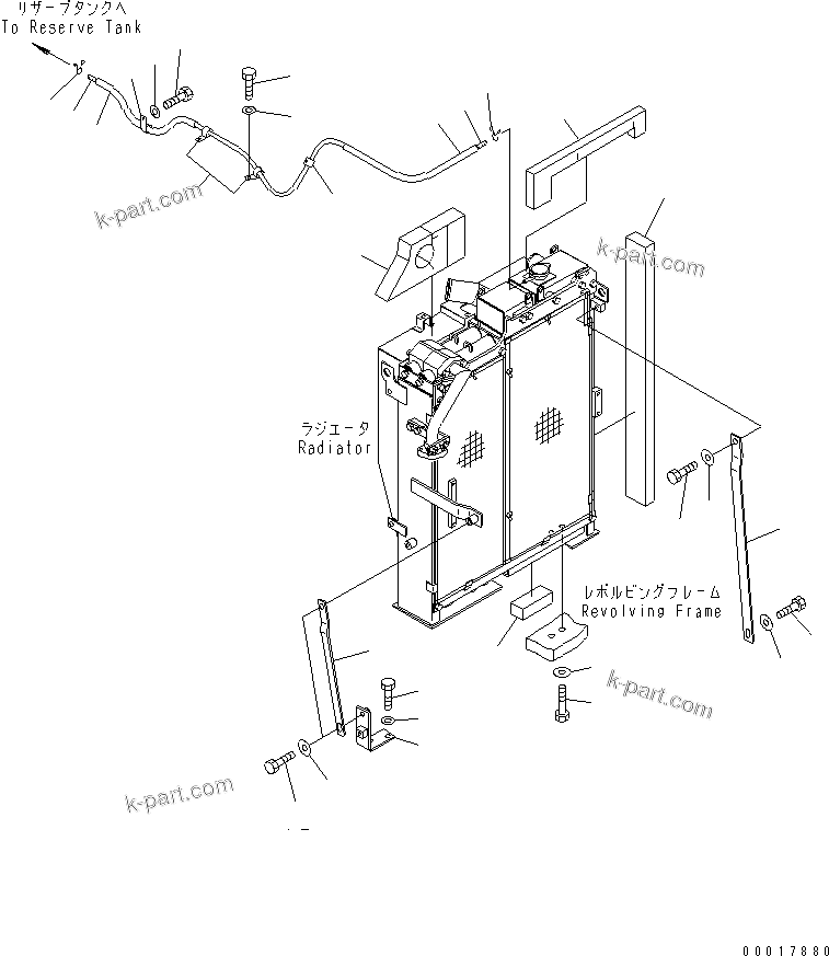 Komatsu parts book diagram for PC128US-2-A S/N 9501-UP: COOLING (SUB TANK)