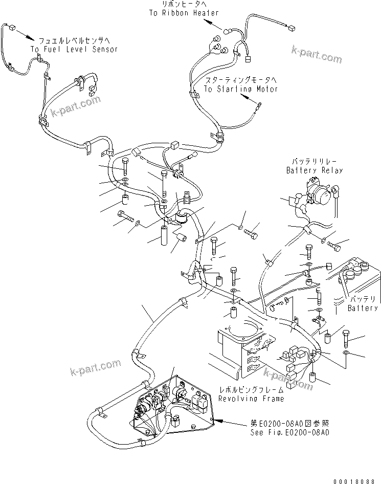 Komatsu parts book diagram for PC128US-2-A S/N 9501-UP: VEHICLE ELECTRICAL (MAIN HARNESS 1/3)