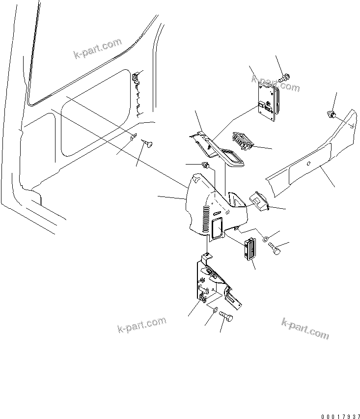 Komatsu parts book diagram for PC128US-2-A S/N 9501-UP: OPERATOR'S CAB (MONITOR SYSTEM)