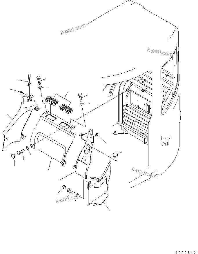 Komatsu parts book diagram for PC128US-2-A S/N 9501-UP: OPERATOR'S CAB (COVER)