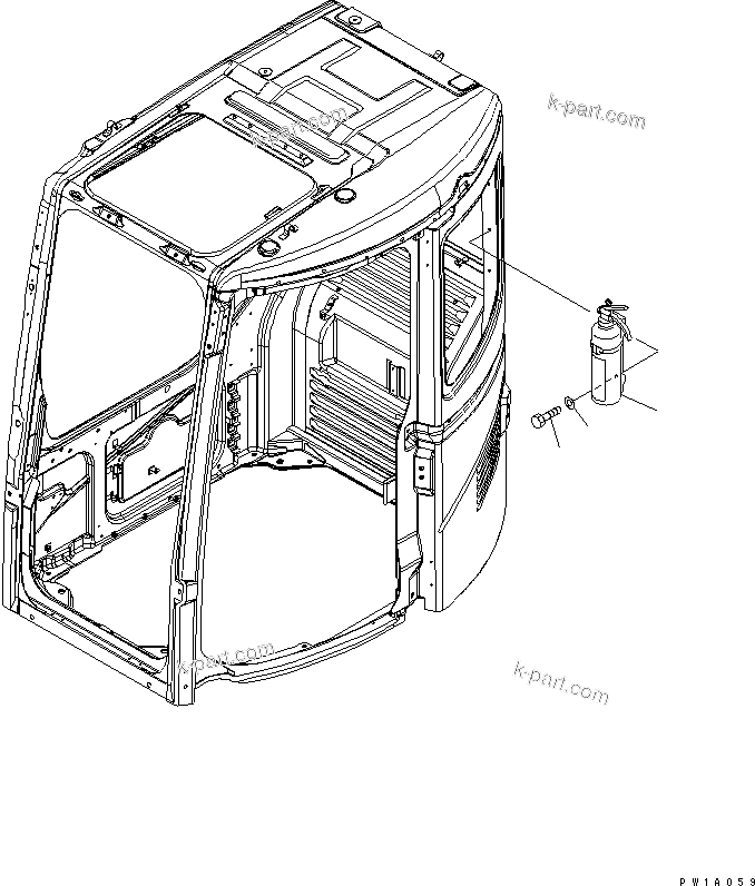 Komatsu parts book diagram for PC128US-2-A S/N 9501-UP: EXTINGUISHER
