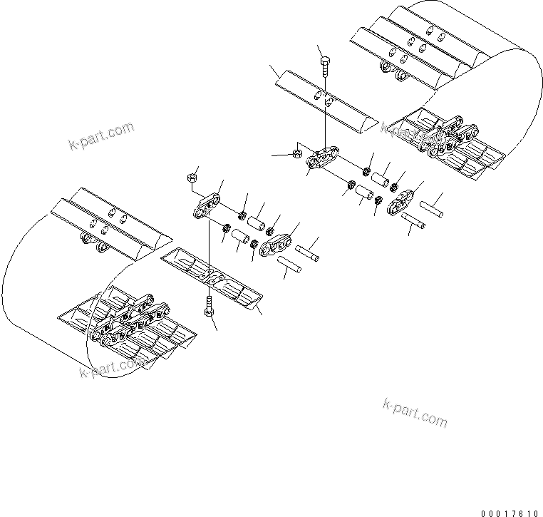 Komatsu parts book diagram for PC128US-2-A S/N 9501-UP: TRACK SHOE (SWAMP TYPE) (750MM WIDE)