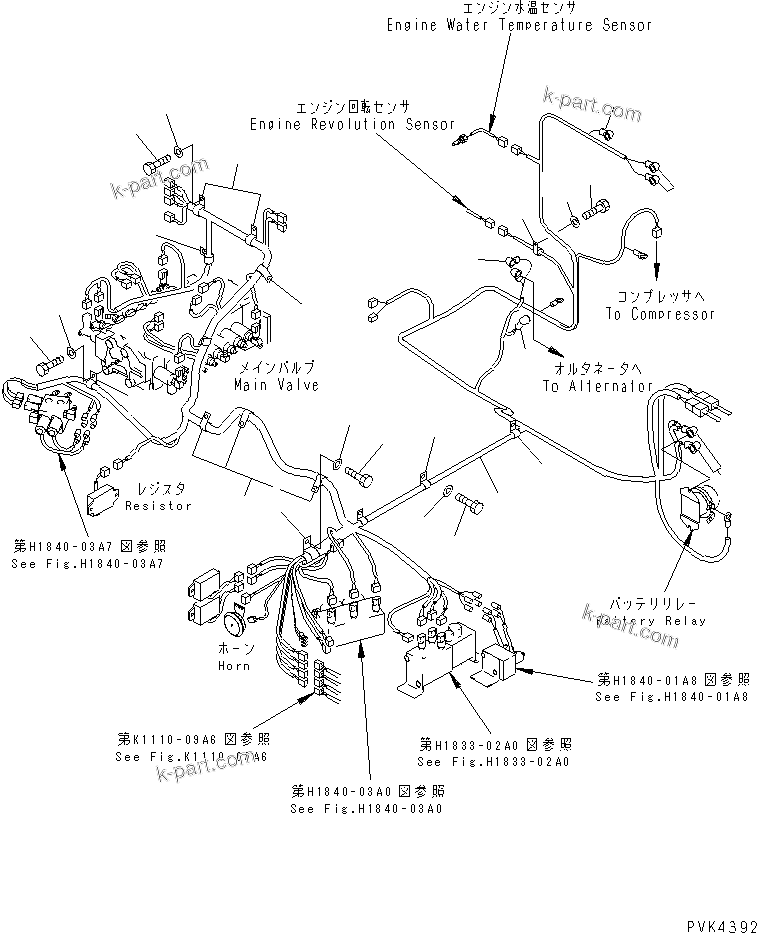 Komatsu parts book diagram for PC128UU-1 S/N 1001-UP: ELECTRICAL (MAIN HARNESS 1/2) (FOR AUTO HORIZONTALLY DIGGING)(#2347-)