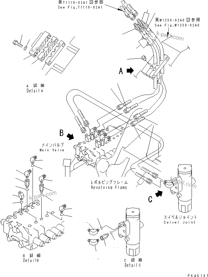 Komatsu parts book diagram for PC128UU-1 S/N 1001-UP: ARM ? BUCKET AND BLADE LINE (FOR MONO-BOOM)