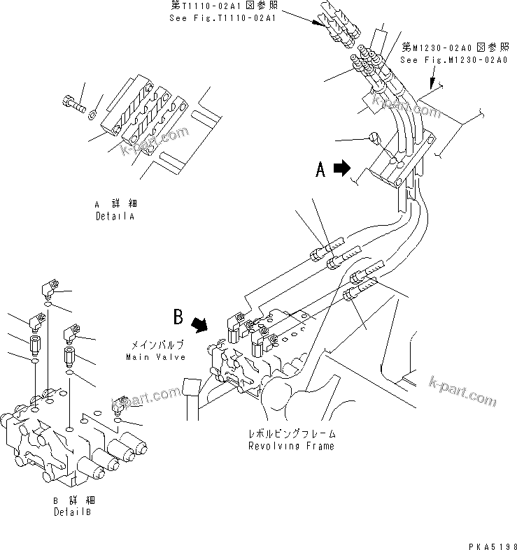 Komatsu parts book diagram for PC128UU-1 S/N 1001-UP: ARM AND BUCKET LINE (FOR MONO BOOM) (BLADE LESS SPEC.)
