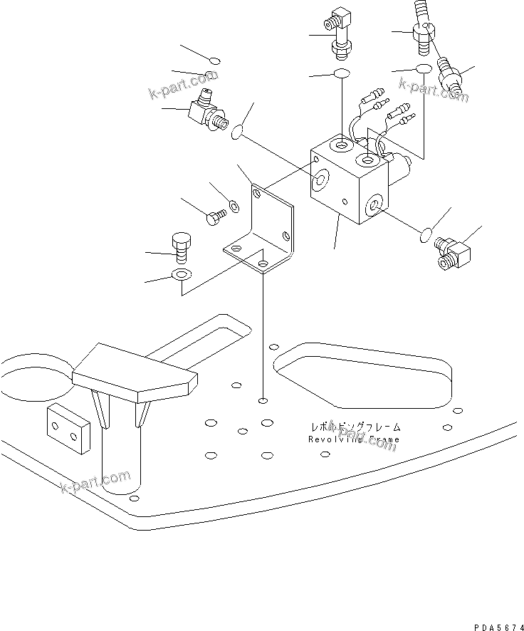 Komatsu parts book diagram for PC128UU-1 S/N 1001-UP: P.P.C. MAIN LINE (LOCK VALVE AND ELBOW) (FOR AUTO HORIZONTALLY   DIGGING)
