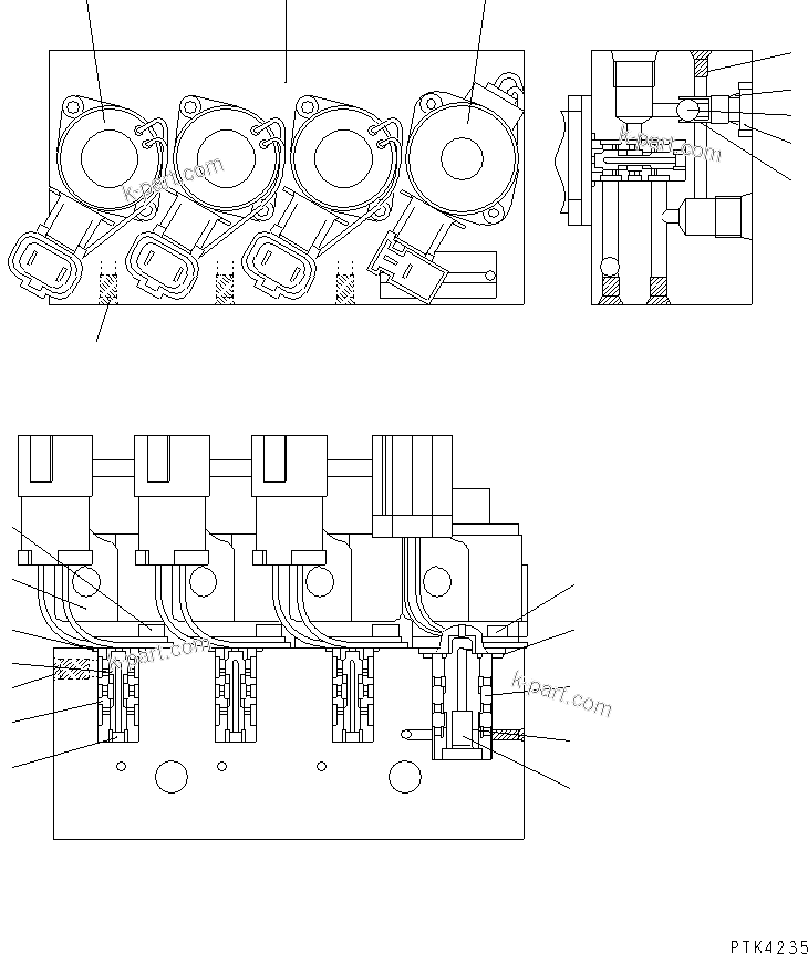 Komatsu parts book diagram for PC128UU-1 S/N 1001-UP: P.P.C. MAIN LINE (SOLENOID VALVE)(#3159-)