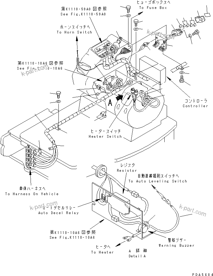 Komatsu parts book diagram for PC128UU-1 S/N 1001-UP: FLOOR FRAME (WIRING) (FOR AUTO HORIZONTALLY DIGGING)(#1001-2346)