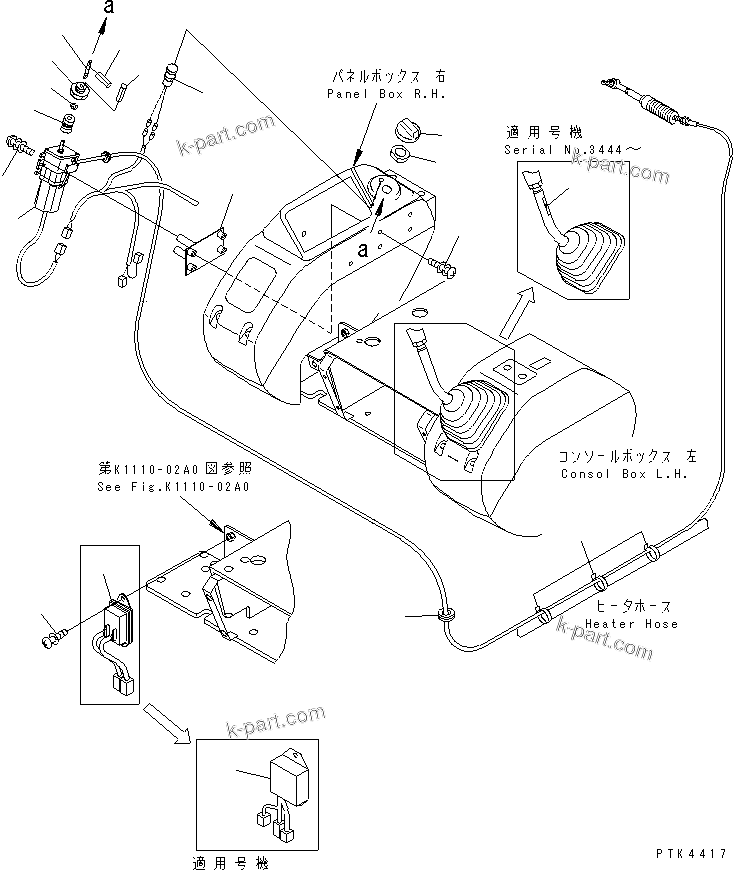 Komatsu parts book diagram for PC128UU-1 S/N 1001-UP: FLOOR FRAME (FUEL CONTROL)(#2347-)