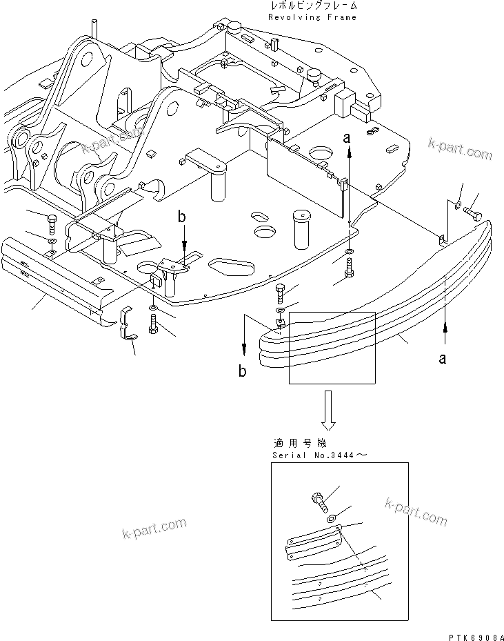 Komatsu parts book diagram for PC128UU-1 S/N 1001-UP: SIDE COVER L.H.