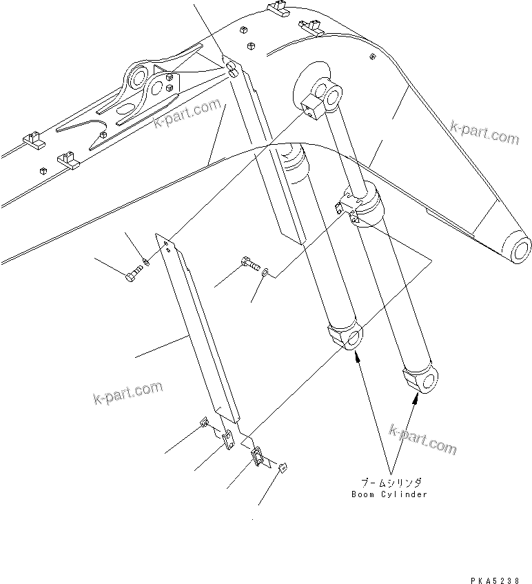 Komatsu parts book diagram for PC128UU-1 S/N 1001-UP: MONO-BOOM (CYLINDER COVER)