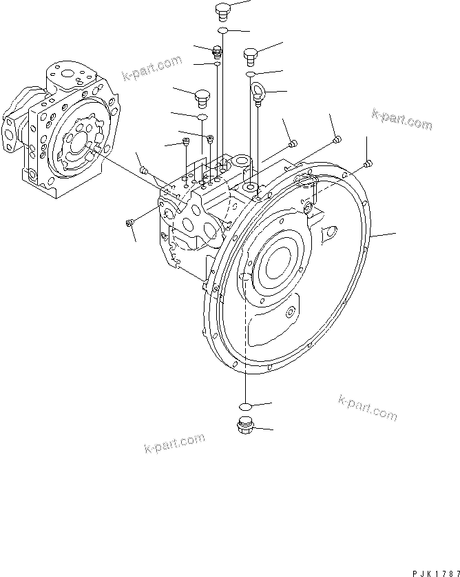 Komatsu parts book diagram for PC128UU-1 S/N 1001-UP: MAIN PUMP (1/10)(#2347-)