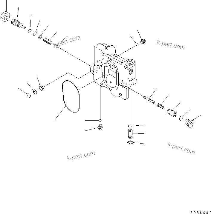 Komatsu parts book diagram for PC128UU-1 S/N 1001-UP: MAIN PUMP (6/9)(#1001-2346)