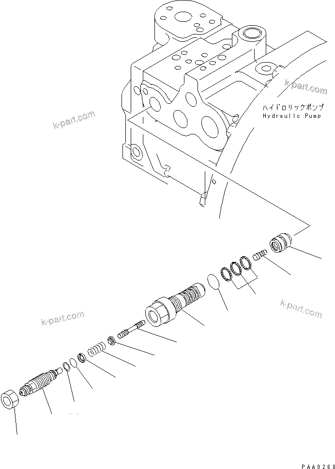 Komatsu parts book diagram for PC128UU-1 S/N 1001-UP: MAIN PUMP (6/10)(#2347-)