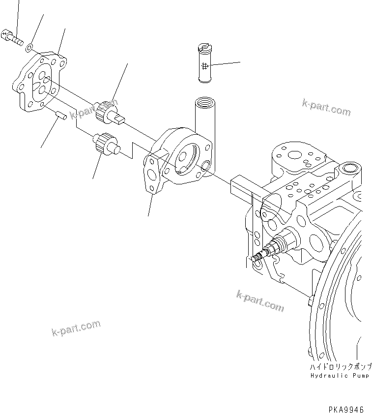 Komatsu parts book diagram for PC128UU-1 S/N 1001-UP: MAIN PUMP (8/10)(#2347-)
