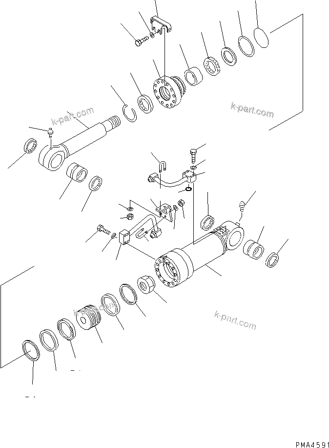 Komatsu parts book diagram for PC128UU-1 S/N 1001-UP: BLADE CYLINDER (INNER PARTS)