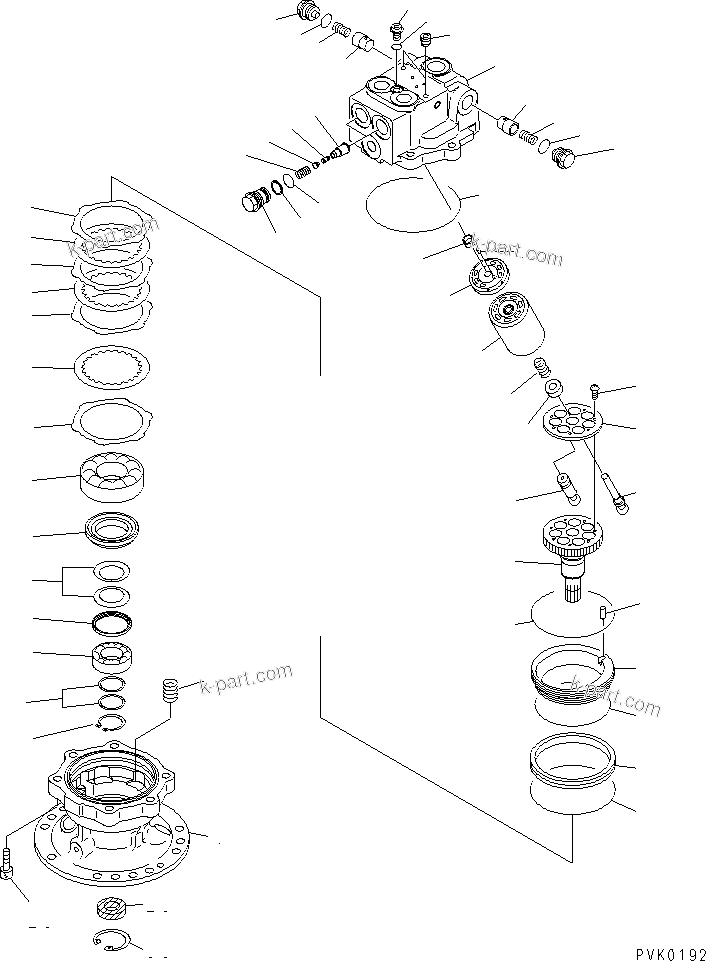 Komatsu parts book diagram for PC128UU-1 S/N 1001-UP: SWING MOTOR (1/2)(#2347-)