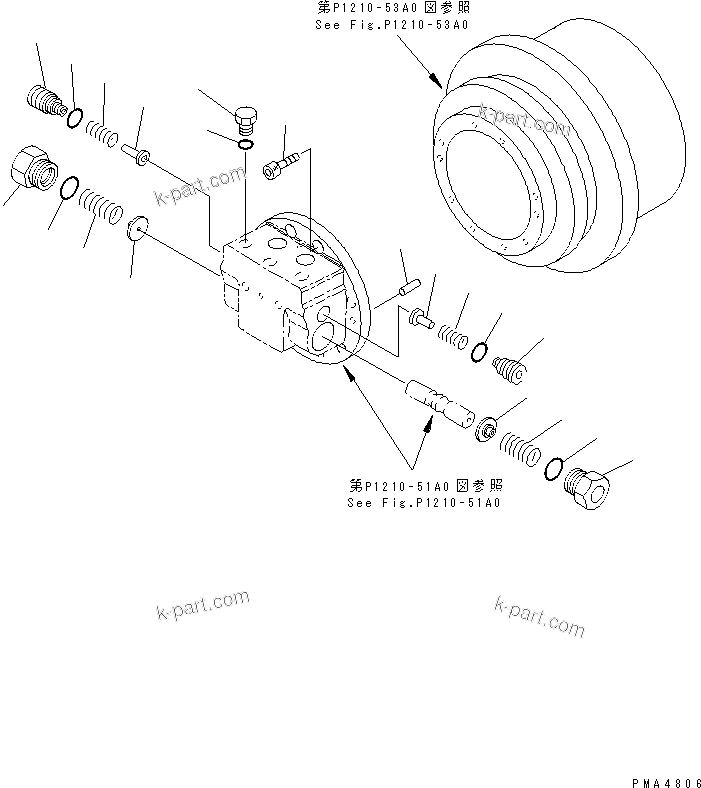 Komatsu parts book diagram for PC128UU-1 S/N 1001-UP: TRAVEL MOTOR (2/3)