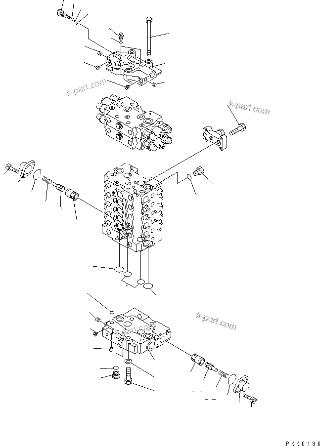 Komatsu parts book diagram for PC128UU-1 S/N 1001-UP: MAIN VALVE (5/12) (2-ACTUATOR)