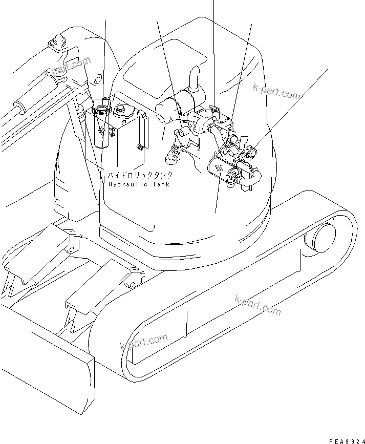 Komatsu parts book diagram for PC128UU-1 S/N 1001-UP: ELEMENT AND V-BELT(#2347-)