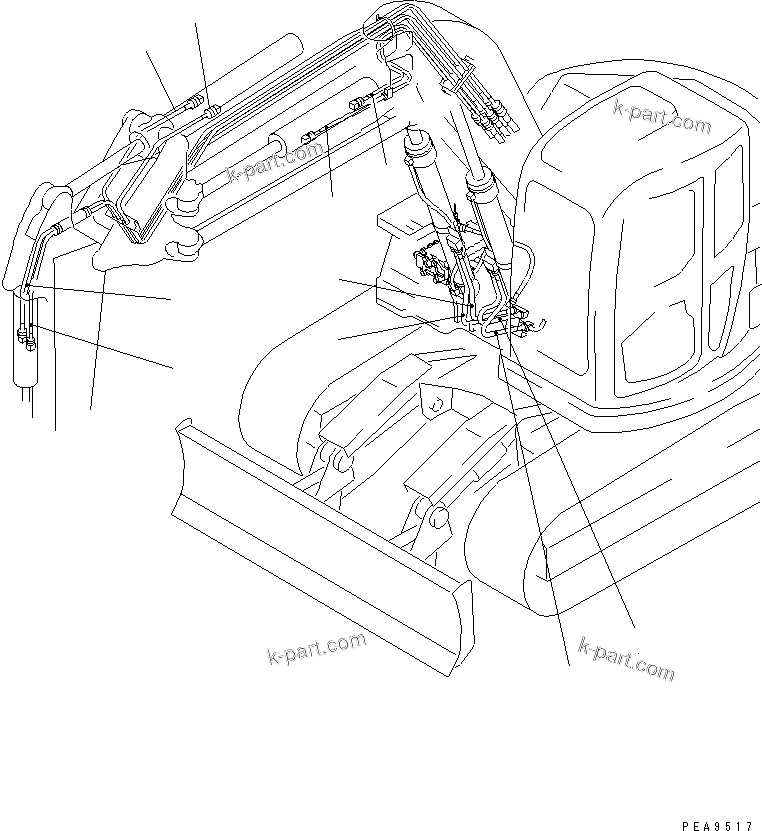Komatsu parts book diagram for PC128UU-1 S/N 1001-UP: WORK EQUIPMENT HOSE