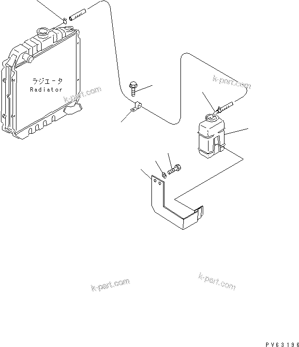 Komatsu parts book diagram for PC12R-8 S/N 10001-UP: RESERVE TANK AND PIPING