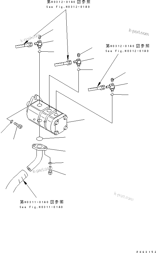 Komatsu parts book diagram for PC12R-8 S/N 10001-UP: HYDRAULIC PUMP AND RELATED PARTS