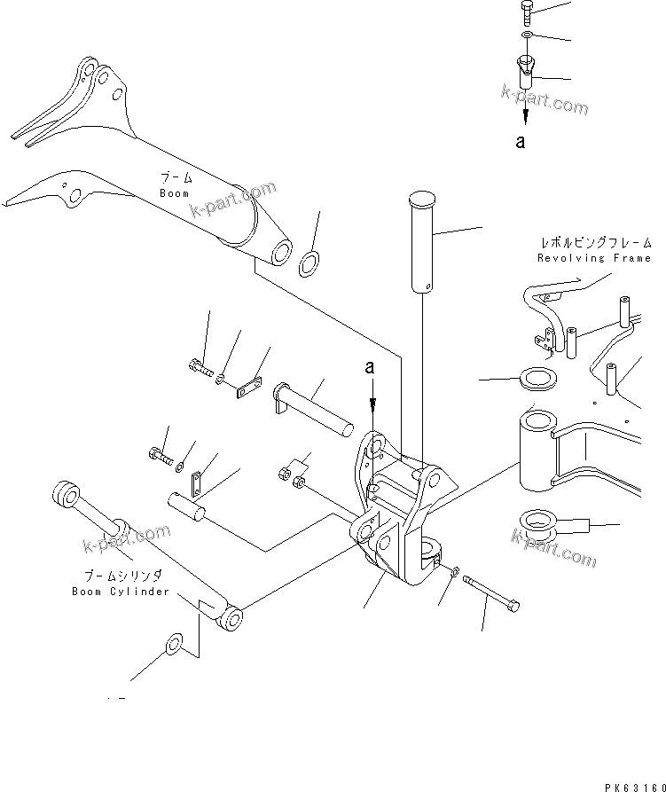 Komatsu parts book diagram for PC12R-8 S/N 10001-UP: BOOM SWING BRACKET