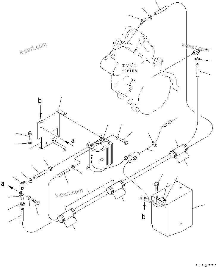 Komatsu parts book diagram for PC12R-8 S/N 10001-UP: CAR HEATER AND PIPING