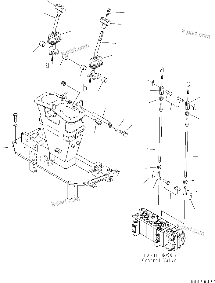 Komatsu parts book diagram for PC12R-8 S/N 10001-UP: TRAVEL CONTROL LEVER